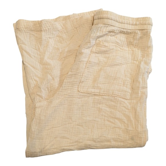 A-17 Women's High-Rise Gauze Wide Leg Pull-On Pants - Universal Thread Cream M - Picture 1 of 1